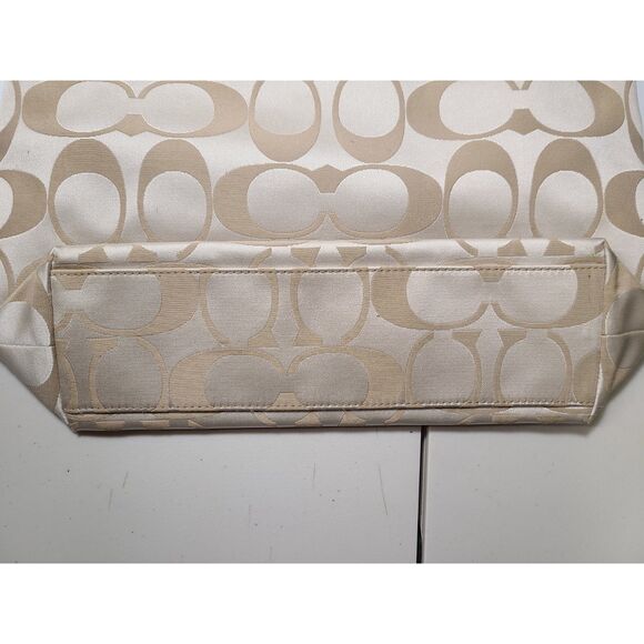 Set of 2 COACH Laura Signature L Logo Black Beige Canvas Shoulder Bag Tote - Picture 10 of 12